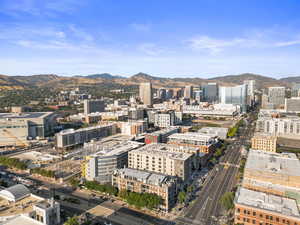 City view with mountains