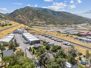 Aerial view of a mountainous background