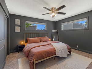 Primary bedroom with tons of natural light.