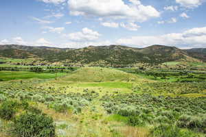 View of mountain background with rural landscape
