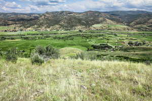 Mountain view with rural landscape