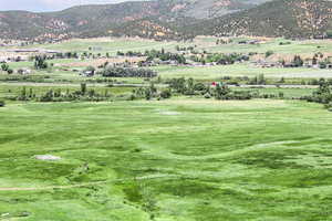 Mountain view with rural landscape