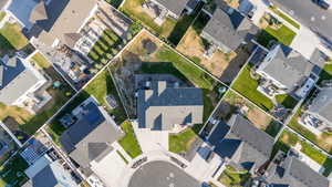 Aerial perspective of suburban area