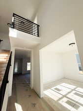 Stairway with a high ceiling