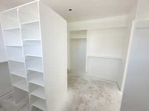 View of walk in closet