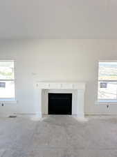 Detailed view of a fireplace