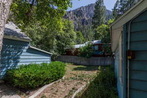 View of yard with a mountain view
