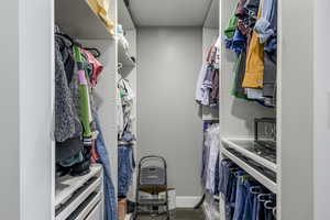View of walk in closet