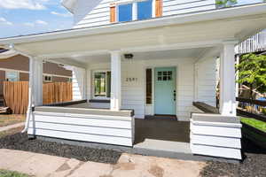 Entrance to property with covered porch