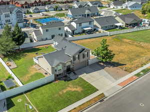Aerial perspective of suburban area