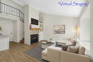 Living room with virtual staging