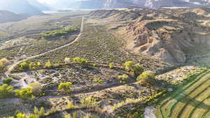 View of mountain background with rural landscape