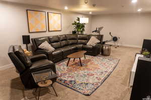 Basement Family Room-virtually staged