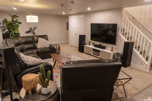 Basement Family Room-virtually staged