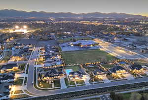 Aerial view of a mountainous background
