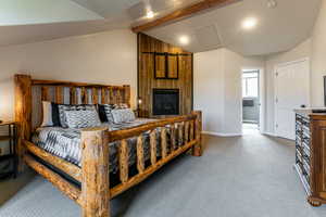 Bedroom featuring carpet flooring and recessed lighting