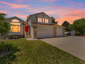 Twilight view of home