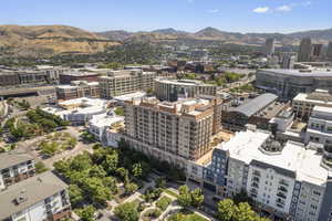 City view with mountains