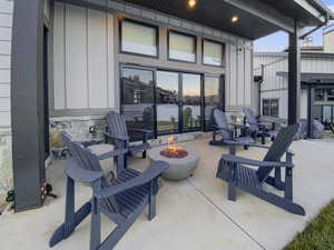 View of patio / terrace featuring a fire pit