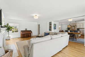 Living room featuring light wood finished floors