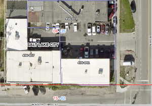 Aerial view of property's location with property parcel outlined