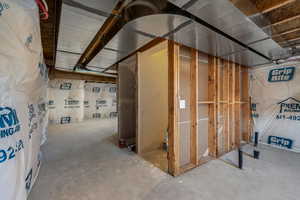 View of unfinished below grade area