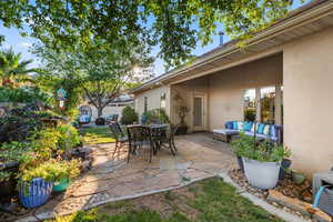 View of patio with outdoor dining space