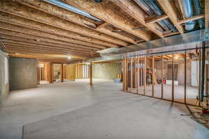 View of unfinished basement