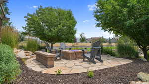 View of patio / terrace featuring a fire pit
