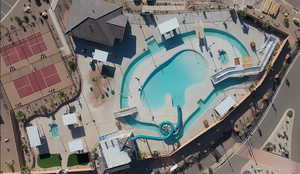 Bird's eye view of a pool