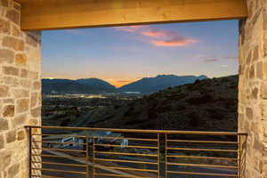 Balcony featuring a mountain view and lake view