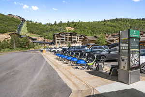 View of Electric Bike Station by Snow Park Lodge