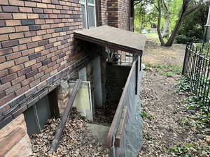 Exterior view of brick siding