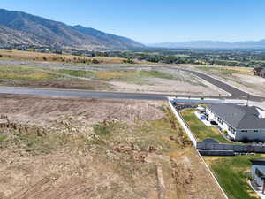 Aerial view of a mountainous background