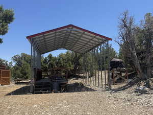 Awning with Deck for Trailer Looking East