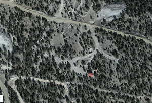 Overview of rural landscape, Red Roof Awning on Property