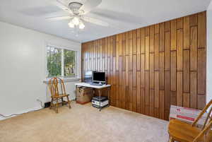 Office or bedroom area with Mahogany Accent walls