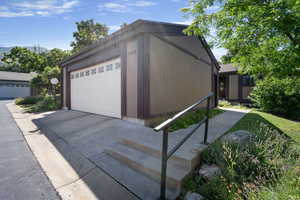 View of detached garage