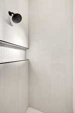 Bathroom view of tiled shower