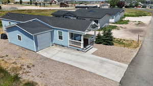 Aerial view of residential area