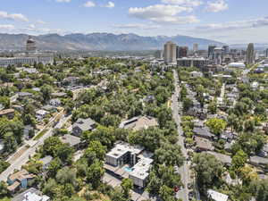 View of urban area with mountains