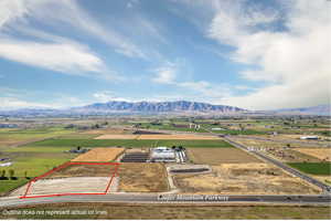 Aerial photo of site. Outline does not represent actual lot lines.