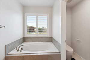 Bathroom with a garden tub