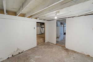 View of unfinished below grade area