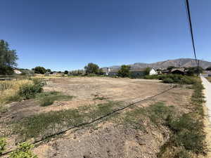 View of yard with a mountain view