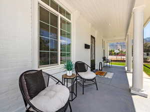 View of covered porch