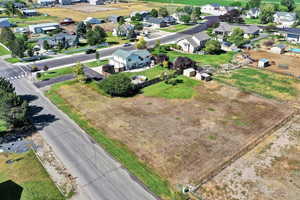 Aerial perspective of suburban area