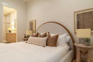 Bedroom featuring connected bathroom