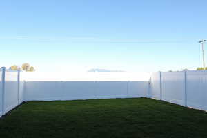 Private fenced in Backyard