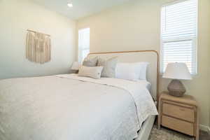 Bedroom with recessed lighting